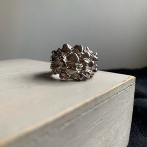 sterling silver mens nuggets ring